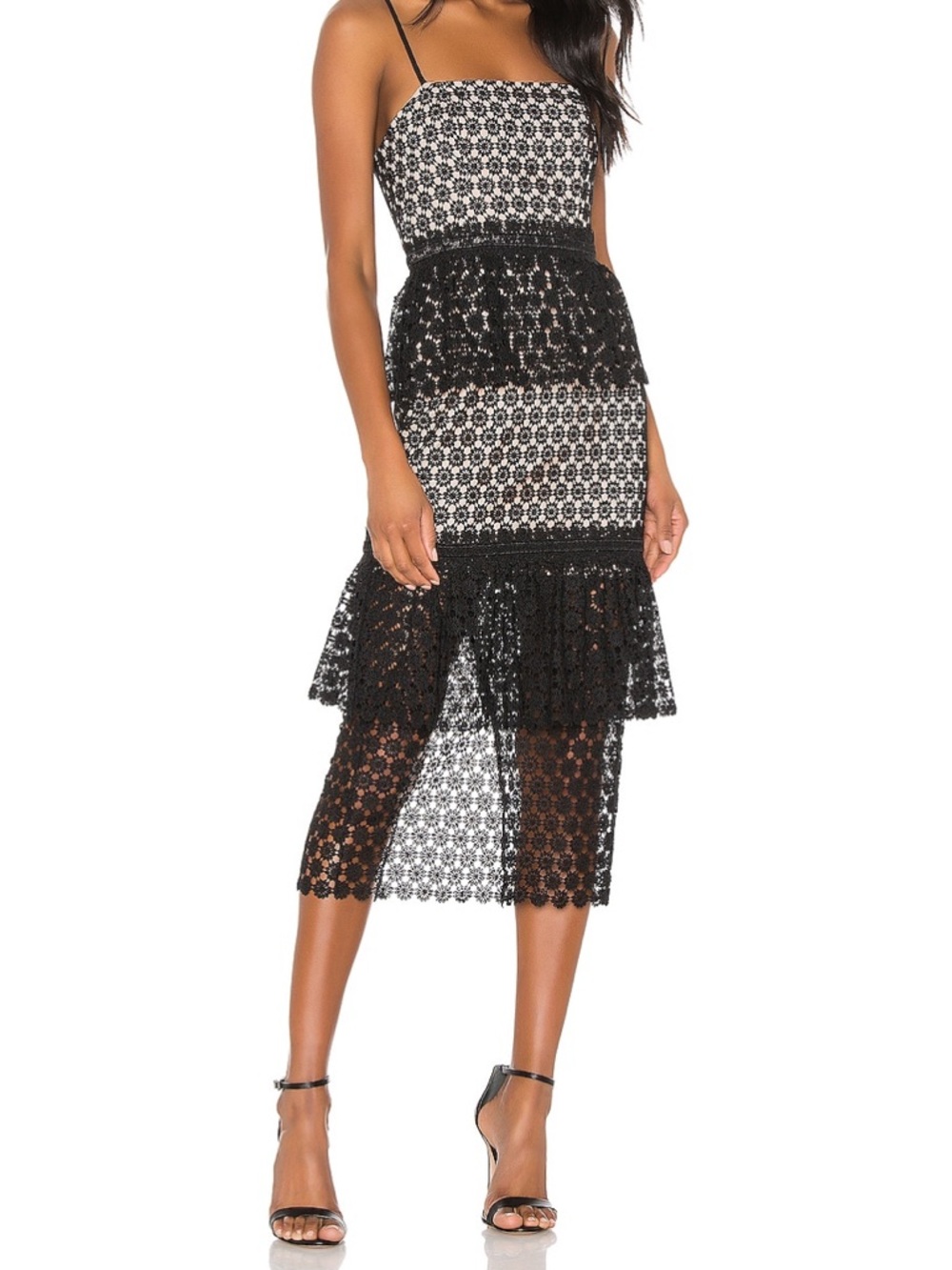 NBD Black Lace Midi Dress